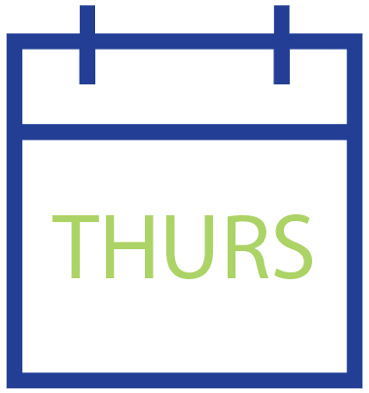Calendar icon showing Thursday 
